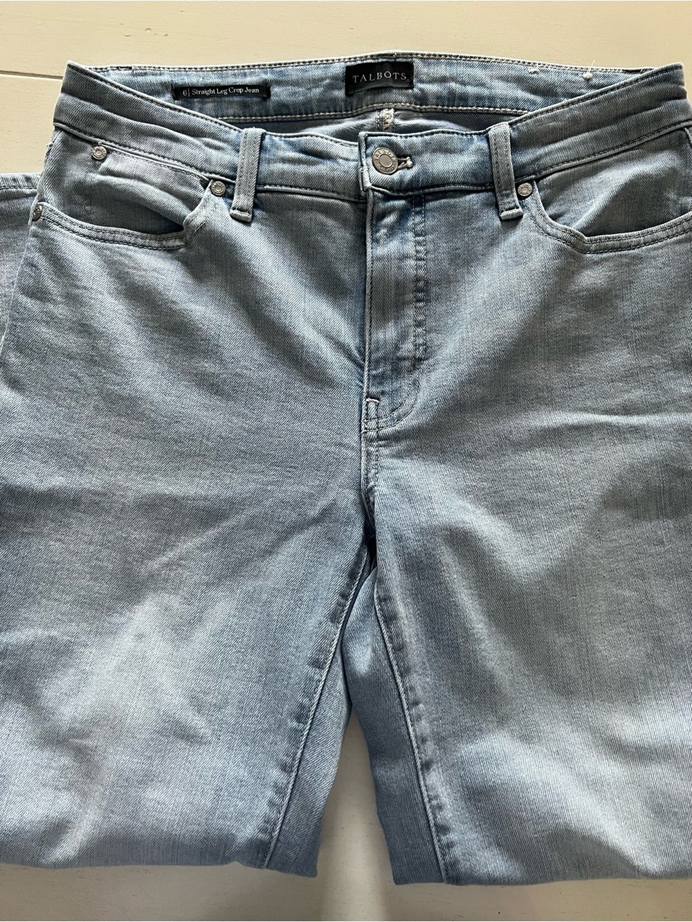 Talbots Light Blue straight Cropped Jeans Sz 6 NWOT - Picture 2 of 10